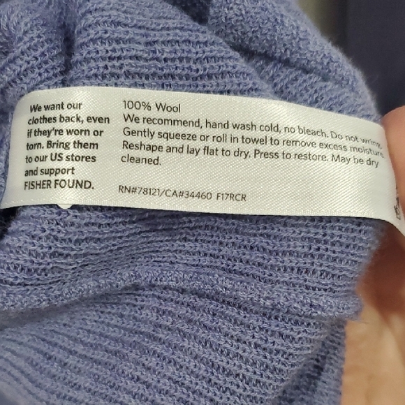 Eileen Fisher HI LOW dusty Blue Wool Sweater - Picture 11 of 13